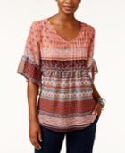 Style & Co Pintucked Peasant Top, Only At Macy's