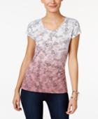 Style & Co Petite Printed Ombre Top, Only At Macy's
