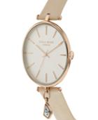 Lola Rose Calming, Ladies, Nude Leather Strap With Genuine White Howlite Stone Hanging Charm, 34 Mm