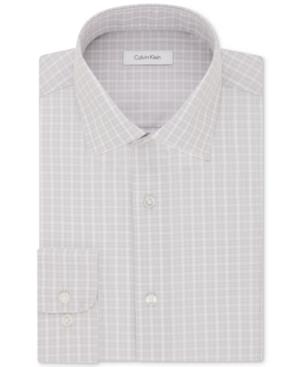 Calvin Klein Men's Steel Classic/regular Fit Non-iron Performance Rose Check Dress Shirt