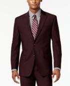 Sean John Men's Classic-fit Burgundy Solid Suit Jacket