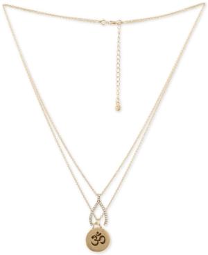 Rachel Rachel Roy Gold-tone Pave Double-row Pendant Necklace