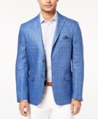 Tallia Orange Men's Slim-fit Blue Windowpane Sport Coat