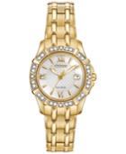 Citizen Women's Eco-drive Diamond Accent Gold-tone Stainless Steel Bracelet Watch 26mm Ew2362-55a