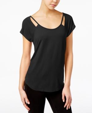 Almost Famous Juniors' Strappy Cutout T-shirt