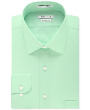Van Heusen Wrinkle Free Herringbone Mint Solid Dress Shirt