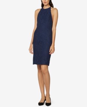 Fame And Partners Open-back Lace Halter Dress