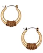 Inc International Concepts Gold-tone Faux-suede Wrapped Hoop Earrings, Only At Macy's