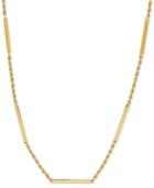 Square Bar & Rope Chain 18 Statement Necklace In 10k Gold