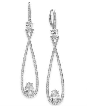 Danori Silver-tone Crystal & Stone Elongated Drop Earrings, Created For Macy's