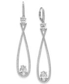 Danori Silver-tone Crystal & Stone Elongated Drop Earrings, Created For Macy's