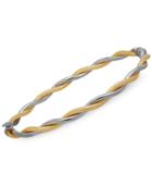 Two-tone Twisted Bangle Bracelet In 14k Gold And White Gold