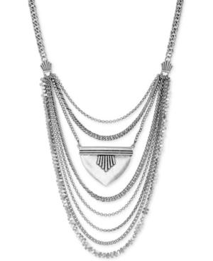 Lucky Brand Silver-tone Multi-layer Statement Necklace