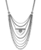 Lucky Brand Silver-tone Multi-layer Statement Necklace