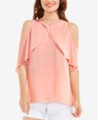 Vince Camuto Ruffled Cold-shoulder Top