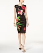 Sangria Tropical-print Sheath Dress