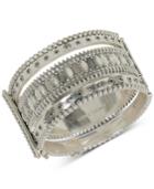 Lucky Brand Silver-tone Multi-stone Cuff Bracelet