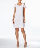 Ny Collection Petite Lace Cold-shoulder Shift Dress