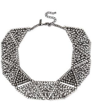 Inc International Concepts Hematite-tone Metallic Pave Geometric Statement Necklace, Only At Macy's