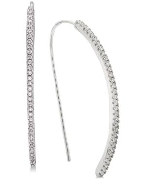 Giani Bernini Cubic Zirconia Pave Dagger Drop Threader Earrings In Sterling Silver, Created For Macy's