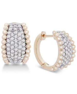 Wrapped In Love Diamond Pave Beaded Hoop Earrings (1 Ct. T.w.) In 14k Gold, Created For Macy's