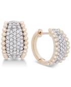 Wrapped In Love Diamond Pave Beaded Hoop Earrings (1 Ct. T.w.) In 14k Gold, Created For Macy's