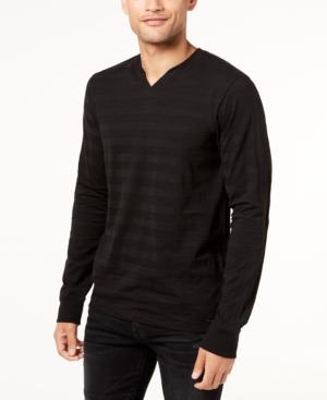 Guess Men's Split-neck Striped Shirt