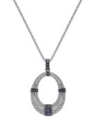 Sterling Silver Sapphire (1/3 Ct. T.w.) And Diamond (1/10 Ct. T.w.) Pendant Necklace