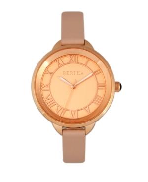 Bertha Quartz Madison Collection Light Pink And Rose Gold Leather Watch 36mm