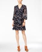 Betsey Johnson Floral Tie-neck Dress
