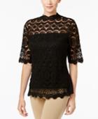 Charter Club Cotton Crochet Top, Created For Macy's