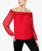 I.n.c. Off-the-shoulder Ruffled Top, Created For Macy's