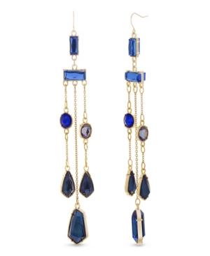 Catherine Malandrino Women's Multicolored Rhinestone Yellow Gold-tone Chandelier-style Earrings