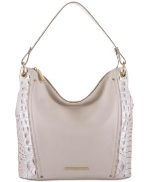 Brahmin Sevi Toasted Macaroon Marais Medium Hobo