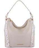 Brahmin Sevi Toasted Macaroon Marais Medium Hobo