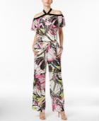 Inc International Concepts Petite Butterfly-print Halter Jumpsuit, Only At Macy's