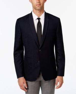 Bar Iii Men's Slim-fit Dark Navy Patterned Evening Jacket, Created For Macy's