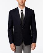 Bar Iii Men's Slim-fit Dark Navy Patterned Evening Jacket, Created For Macy's
