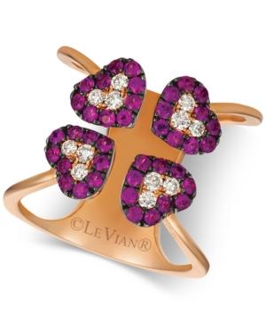 Le Vian Ruby (3/4 Ct. T.w.) & Diamond (1/4 Ct. T.w.) Heart Ring In 14k Rose Gold