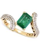 Rare Featuring Gemfields Certified Emerald (1-1/3 Ct. T.w.) And Diamond (1/3 Ct. T.w.) Ring In 14k Gold