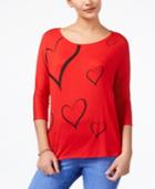 Thalia Sodi Heart-print Top, Created For Macy's