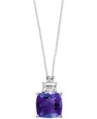 Viola By Effy Amethyst (5-1/4 Ct. T.w.) And White Topaz (2-1/3 Ct. T.w.) Pendant Necklace In 14k White Gold
