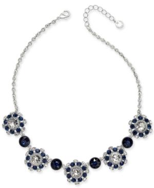 Charter Club Silver-tone Pinwheel Stone & Crystal Collar Necklace, 17 + 2 Extender, Created For Macy's