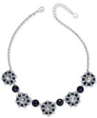 Charter Club Silver-tone Pinwheel Stone & Crystal Collar Necklace, 17 + 2 Extender, Created For Macy's