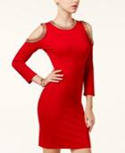 Xoxo Juniors' Embellished Cold-shoulder Bodycon Dress