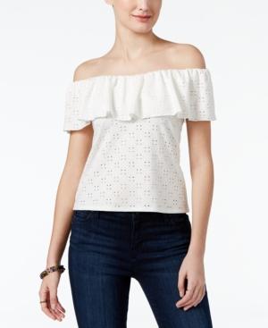 Bcx Juniors' Off-the-shoulder Eyelet Top