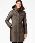 Calvin Klein Hooded Quilted Colorblock Puffer Coat