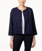 Eileen Fisher Denim Jacquard Open-front Jacket