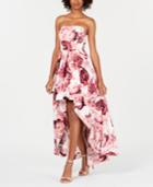 Speechless Juniors' Floral Strapless High-low Gown