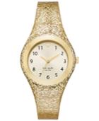 Kate Spade New York Women's Rumsey Gold Glitter Silicone Strap Watch 30mm Ksw1221